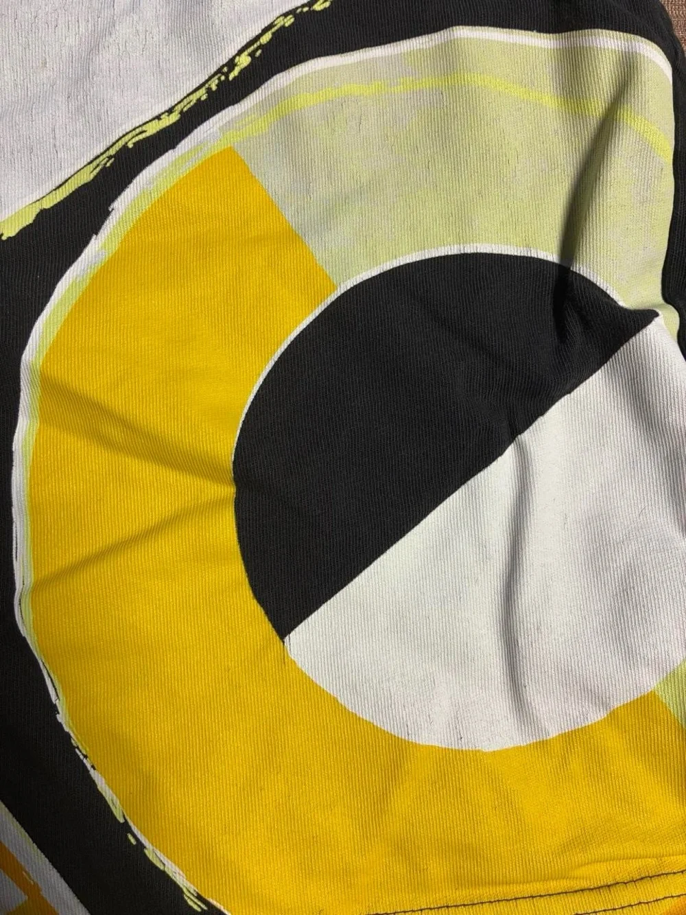 Adidas Originals Trefoil Graphic T Shirt Black Yellow White Y2K